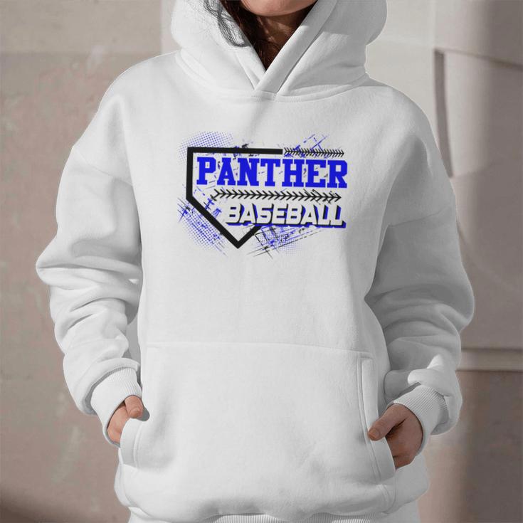 Blue Panther Baseball Home Plate Game Day Mascot Panther Graphic Youth Hoodie