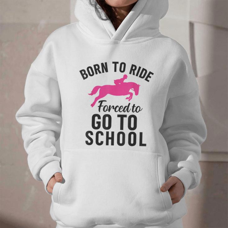 Born To Riding Forced To Go To School Back To School Graphic Youth Hoodie