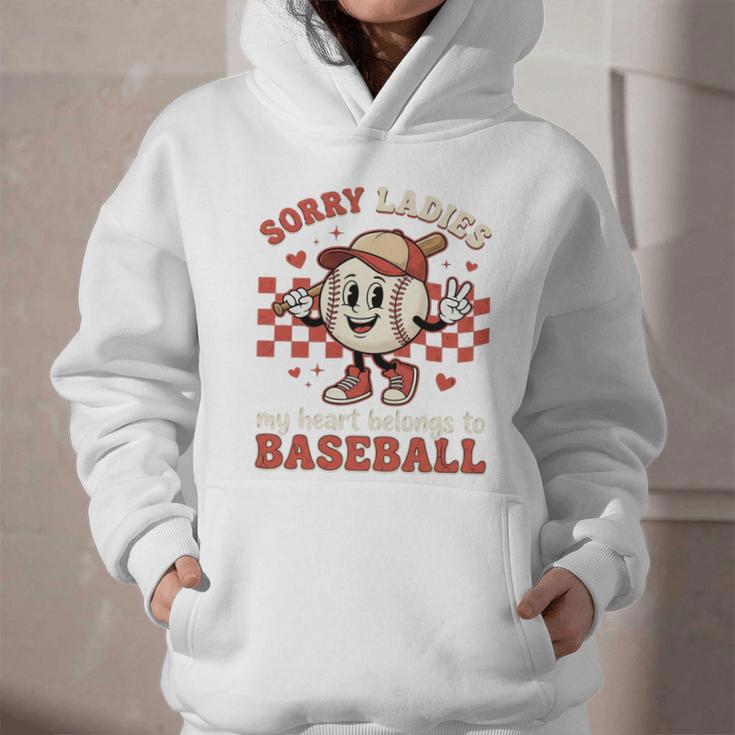 Boys & Women Men Baseball Valentine With Hearts Sporty Love Graphic Youth Hoodie