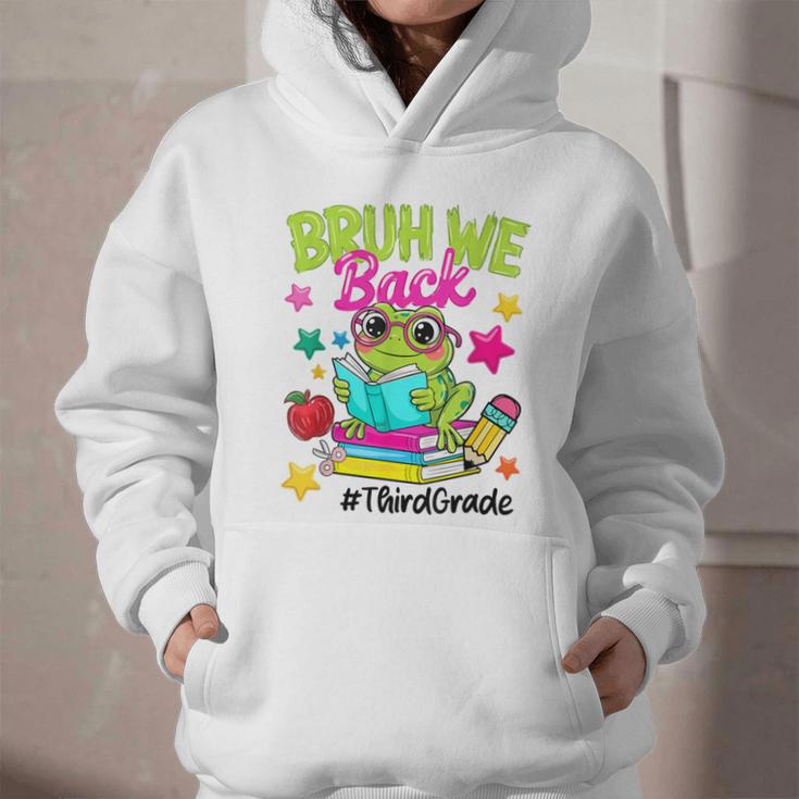 Bruh We Back Third Grade Cute Frog Back To School Graphic Youth Hoodie Bruh We Back Third Grade Cute Frog Back To School Graphic Youth Hoodie