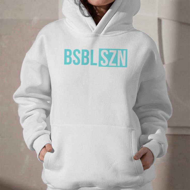 BSBL SZN Baseball Season Game Day Boys Girls Youth Premium Tri-Blend Graphic Youth Hoodie