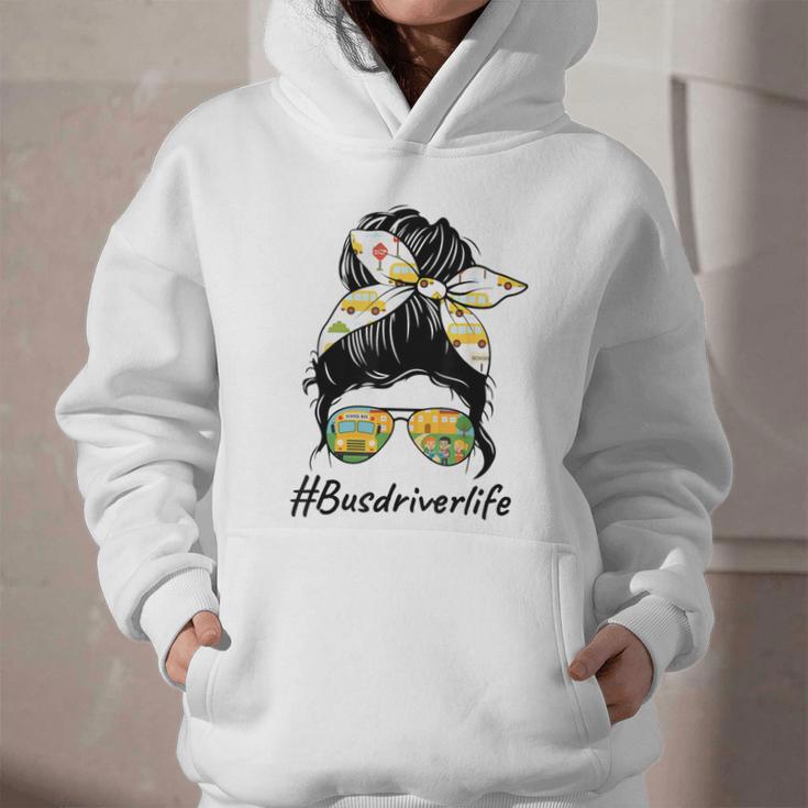 Bus Driver Life Messy Bun Back To School Bus Driver Graphic Youth Hoodie