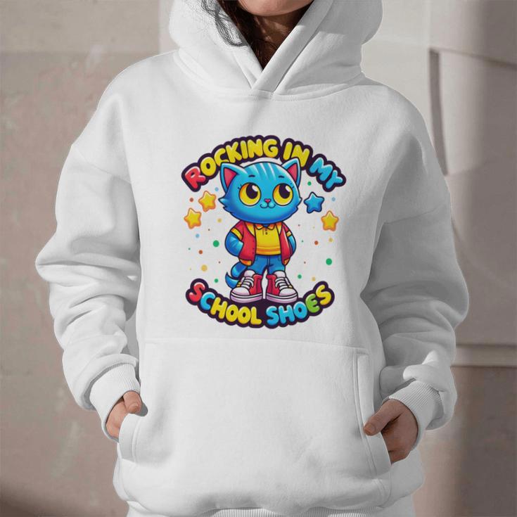 Cat Rocking In My School Shoes Fun Back To School Kids Boys Performance Graphic Youth Hoodie Cat Rocking In My School Shoes Fun Back To School Kids Boys Performance Graphic Youth Hoodie