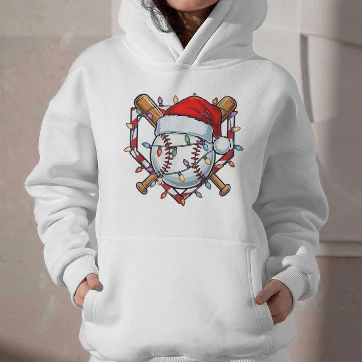 Christmas Baseball Santa Hat For Baseball Players Fans Graphic Youth Hoodie Christmas Baseball Santa Hat For Baseball Players Fans Graphic Youth Hoodie