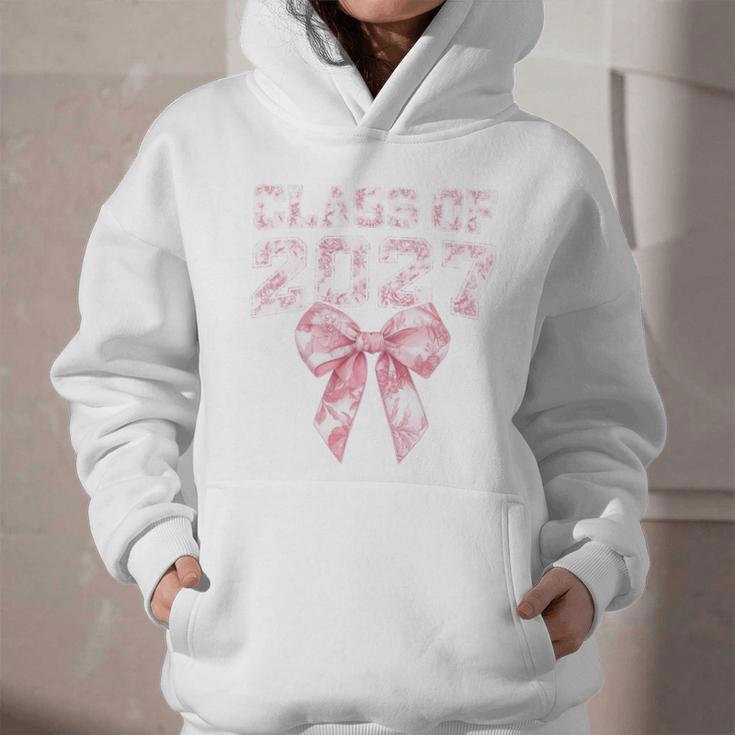 Class Of 2027 Preppy Coquette Bow Back To School Graduation Premium Tri-Blend Graphic Youth Hoodie