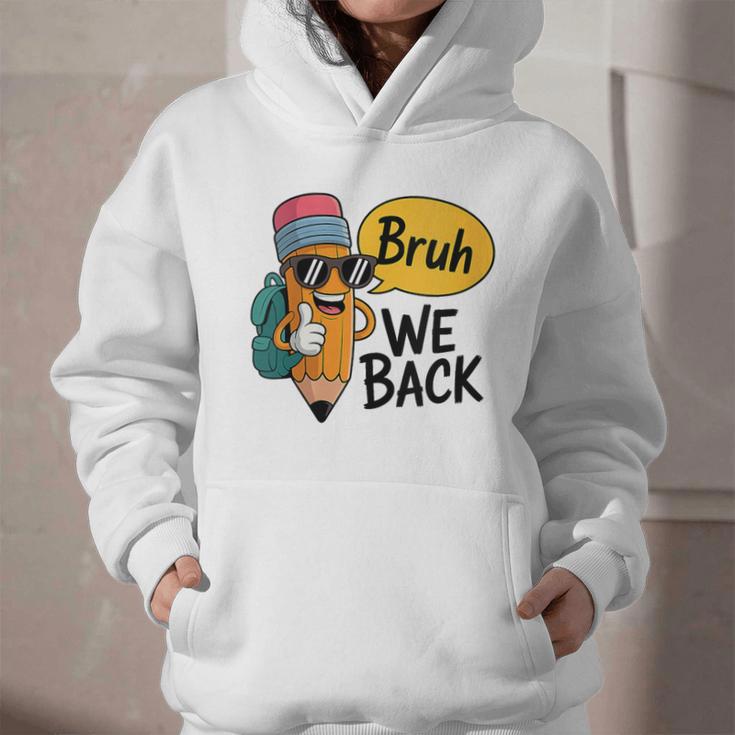 Cool Cartoon Pencil Saying Bruh Back To School Graphic Youth Hoodie Cool Cartoon Pencil Saying Bruh Back To School Graphic Youth Hoodie