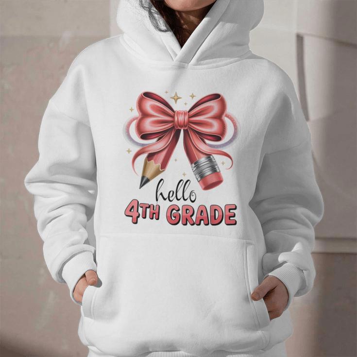 Coquette 4th Grade First Day Of Back To School Girls Outfits Graphic Youth Hoodie Coquette 4th Grade First Day Of Back To School Girls Outfits Graphic Youth Hoodie