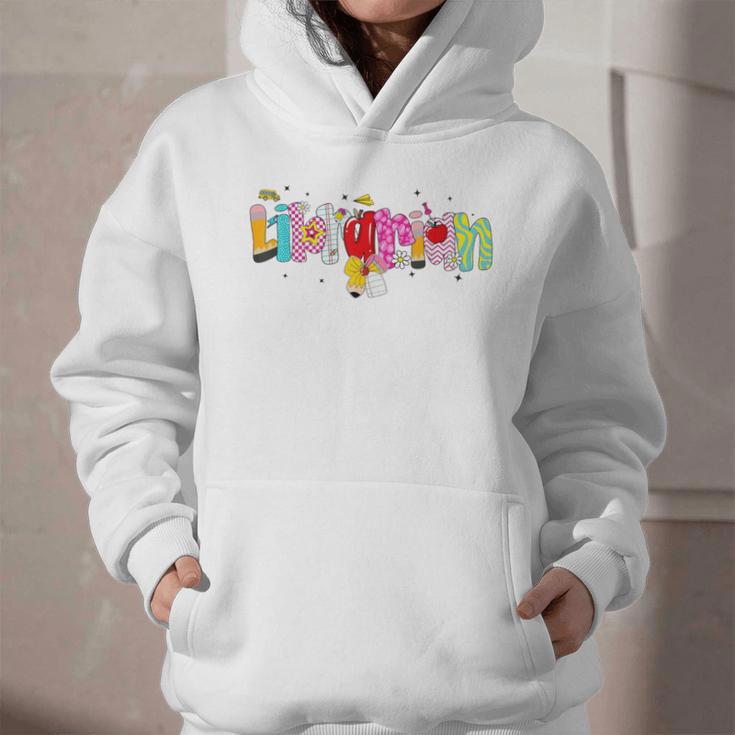Coquette Pencil Bow Librarian Back To School Bookworm Graphic Youth Hoodie Coquette Pencil Bow Librarian Back To School Bookworm Graphic Youth Hoodie