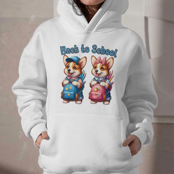 Corgi Dog Student To School Happy Back To School Graphic Youth Hoodie
