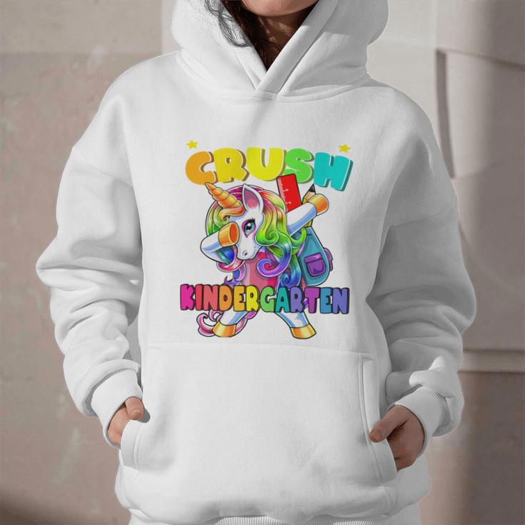 Crush Kindergarten Dabbing Unicorn Back To School Girls Performance Graphic Youth Hoodie Crush Kindergarten Dabbing Unicorn Back To School Girls Performance Graphic Youth Hoodie