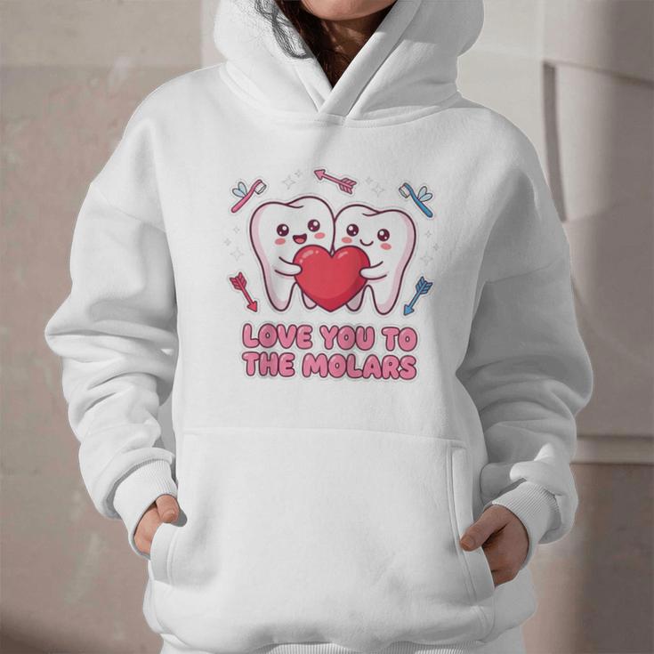 Cute Dentist Valentine Love You To The Molars Teeth Pun Raglan Baseball Tee Graphic Youth Hoodie