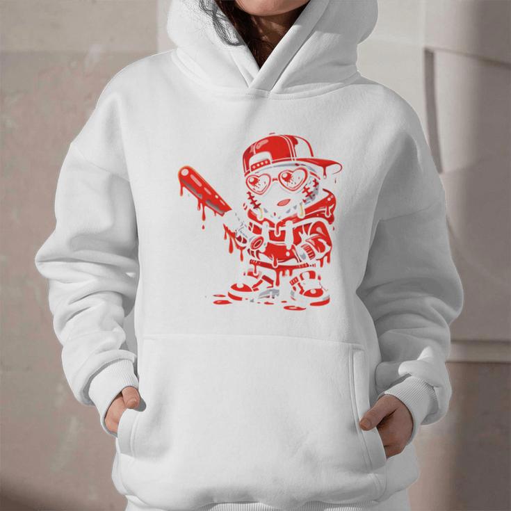 Drippy Baseball Mascot Valentine Heart Glasses Cartoon Graphic Youth Hoodie Drippy Baseball Mascot Valentine Heart Glasses Cartoon Graphic Youth Hoodie