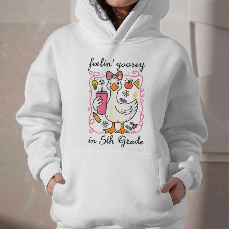 Feeling Goosey In 5th Grade Silly Goose Back To School Graphic Youth Hoodie Feeling Goosey In 5th Grade Silly Goose Back To School Graphic Youth Hoodie