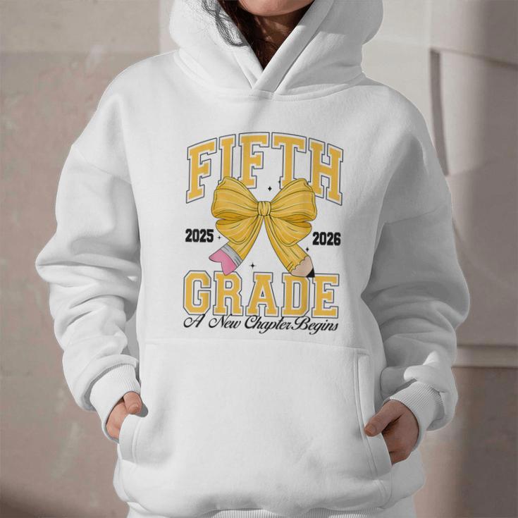 Fifth Grade Back To School First Day Pencil Bow 2025 Girls Graphic Youth Hoodie Fifth Grade Back To School First Day Pencil Bow 2025 Girls Graphic Youth Hoodie
