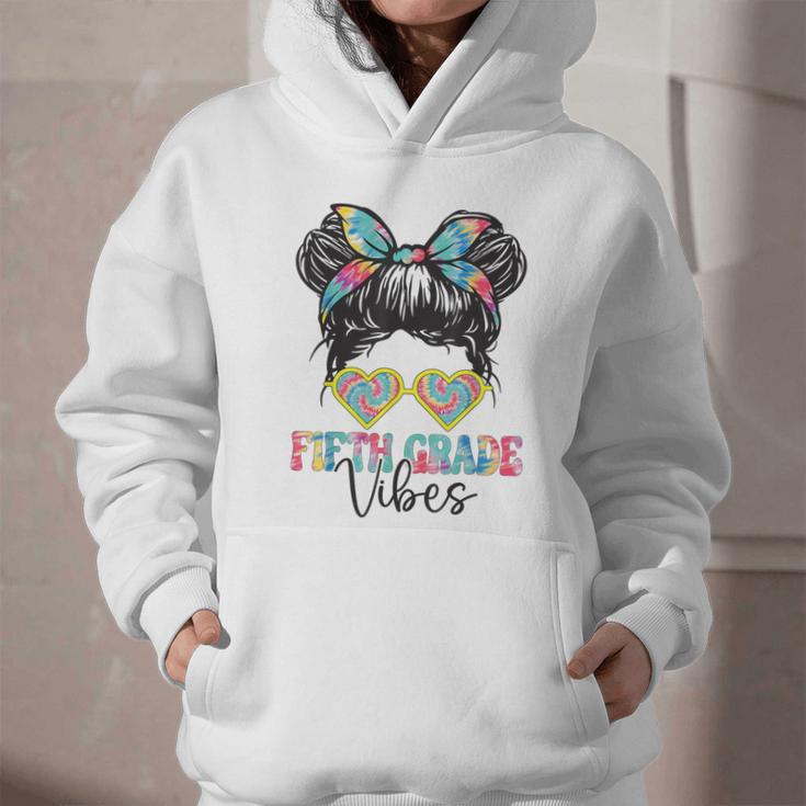 Fifth Grade Vibes Messy Hair Bun Girl Back To School 5th Graphic Youth Hoodie Fifth Grade Vibes Messy Hair Bun Girl Back To School 5th Graphic Youth Hoodie