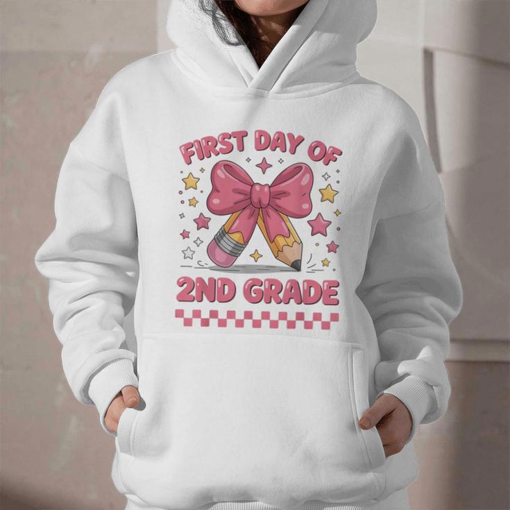 First Day Of 2nd Grade Coquette Back To School Girls Kids Graphic Youth Hoodie First Day Of 2nd Grade Coquette Back To School Girls Kids Graphic Youth Hoodie