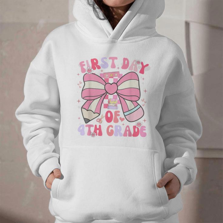 First Day Of 4th Grade Coquette Back To School Girls Kids Graphic Youth Hoodie First Day Of 4th Grade Coquette Back To School Girls Kids Graphic Youth Hoodie