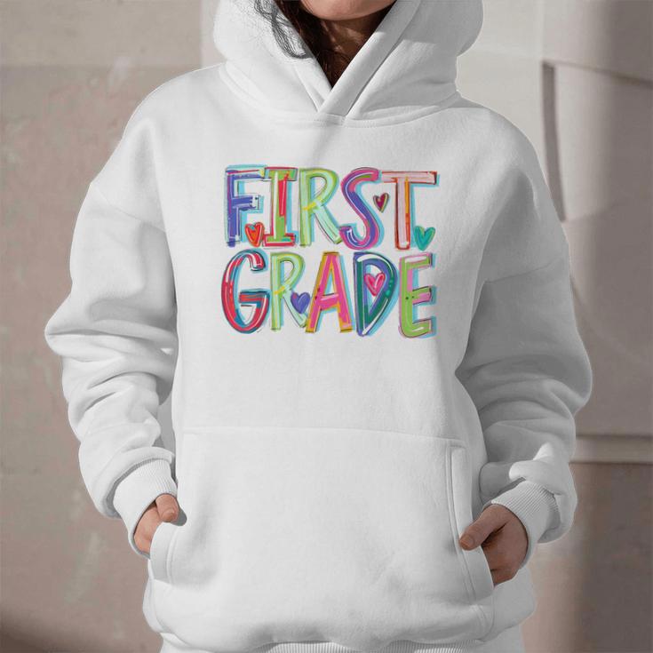First Grade Back To School Happy First Day Of School Graphic Youth Hoodie First Grade Back To School Happy First Day Of School Graphic Youth Hoodie