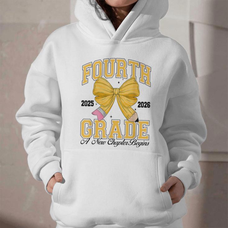 Fourth Grade Back To School First Day Pencil Bow 2025 Girls Graphic Youth Hoodie Fourth Grade Back To School First Day Pencil Bow 2025 Girls Graphic Youth Hoodie