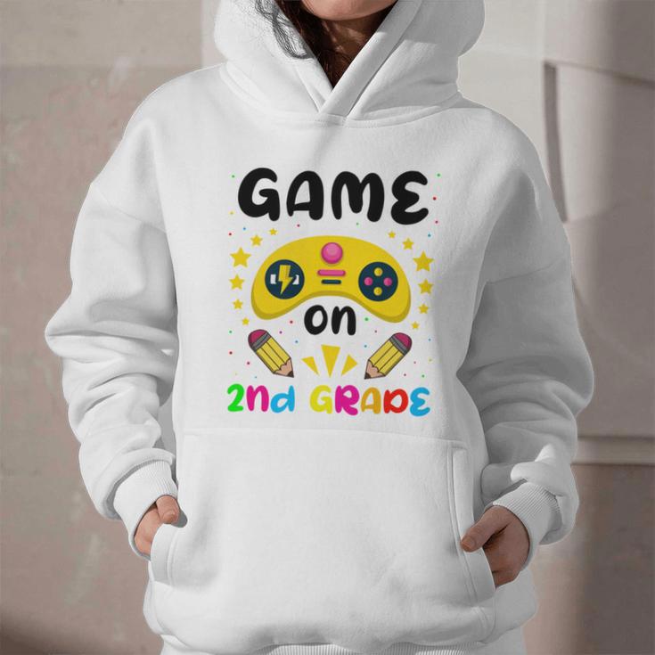 Game On 2nd Grade Cute Video Gamer Back To School 2026 Kids Graphic Youth Hoodie Game On 2nd Grade Cute Video Gamer Back To School 2026 Kids Graphic Youth Hoodie