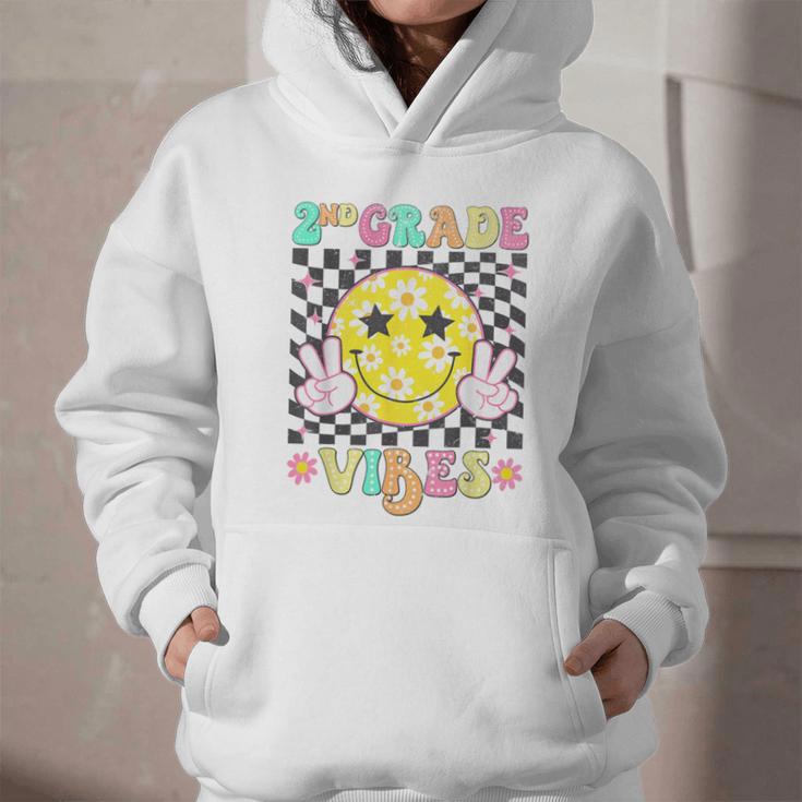 Girls 2nd Grade Vibes Smile Face Back To School Second Grade Graphic Youth Hoodie Girls 2nd Grade Vibes Smile Face Back To School Second Grade Graphic Youth Hoodie