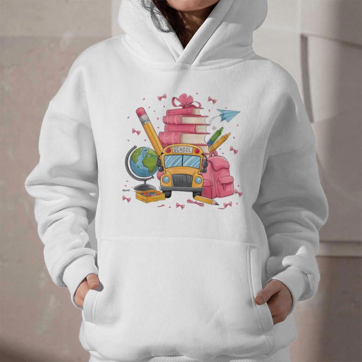 Girls Cute Pink Bows Coquette Aesthetic Back To School Graphic Youth Hoodie Girls Cute Pink Bows Coquette Aesthetic Back To School Graphic Youth Hoodie