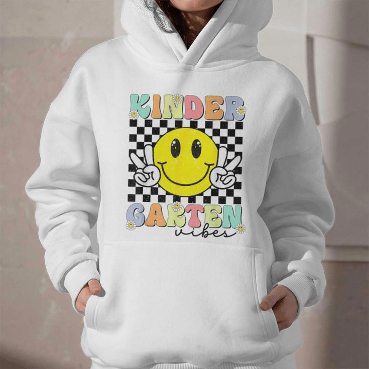 Girls Kindergarten Vibes Smile Face Back To School Kinder Graphic Youth Hoodie Girls Kindergarten Vibes Smile Face Back To School Kinder Graphic Youth Hoodie