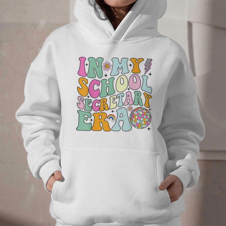 Groovy In My School Secretary Era Back To School Graphic Youth Hoodie Groovy In My School Secretary Era Back To School Graphic Youth Hoodie