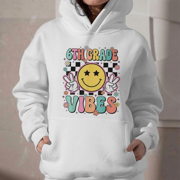 Groovy Sixth 6TH Grade Vibes Back To School First Day Kids Graphic Youth Hoodie Groovy Sixth 6TH Grade Vibes Back To School First Day Kids Graphic Youth Hoodie