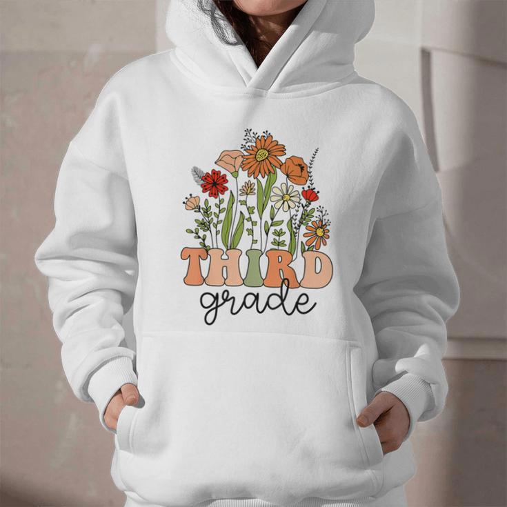 Groovy Third Grade Wildflowers Back To School 3rd Grade Graphic Youth Hoodie Groovy Third Grade Wildflowers Back To School 3rd Grade Graphic Youth Hoodie