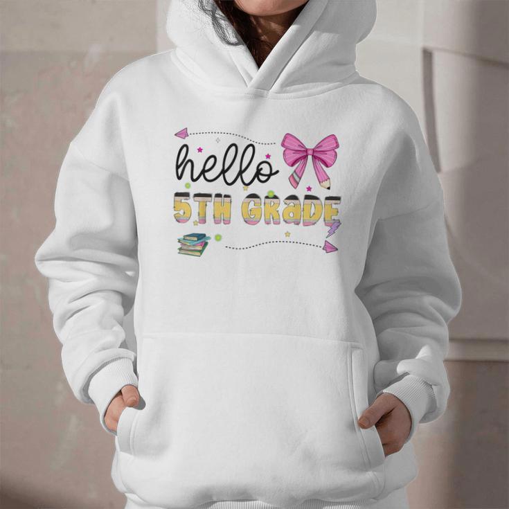 Hello 5th Grade Girls Coquette Fifth Grade Back To School Graphic Youth Hoodie Hello 5th Grade Girls Coquette Fifth Grade Back To School Graphic Youth Hoodie