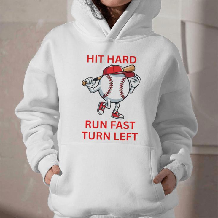 Hit Hard Run Fast Turn Left Baseball Player Premium Tri-Blend Graphic Youth Hoodie Hit Hard Run Fast Turn Left Baseball Player Premium Tri-Blend Graphic Youth Hoodie