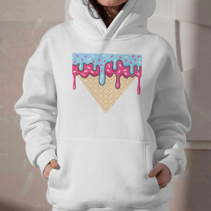 Ice Cream Baseball Cone Dripping Sprinkles Kids Boys Summer Premium Tri-Blend Graphic Youth Hoodie