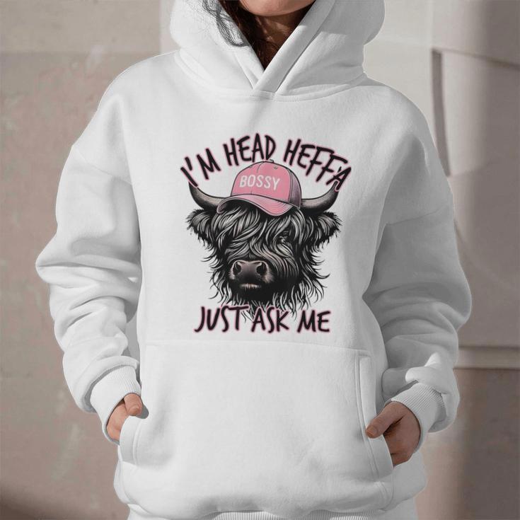 I'm Head Heffa Just Ask Me Bossy Highland Cow Baseball Cap Graphic Youth Hoodie I'm Head Heffa Just Ask Me Bossy Highland Cow Baseball Cap Graphic Youth Hoodie
