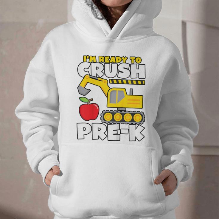 I'm Ready To Crush Pre-K Excavator Back To School Boys Graphic Youth Hoodie I'm Ready To Crush Pre-K Excavator Back To School Boys Graphic Youth Hoodie