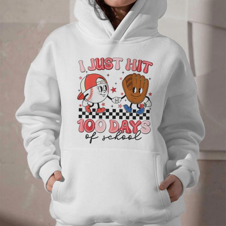 I Just Hit 100 Days Of School Baseball Boy Girl Teacher Graphic Youth Hoodie