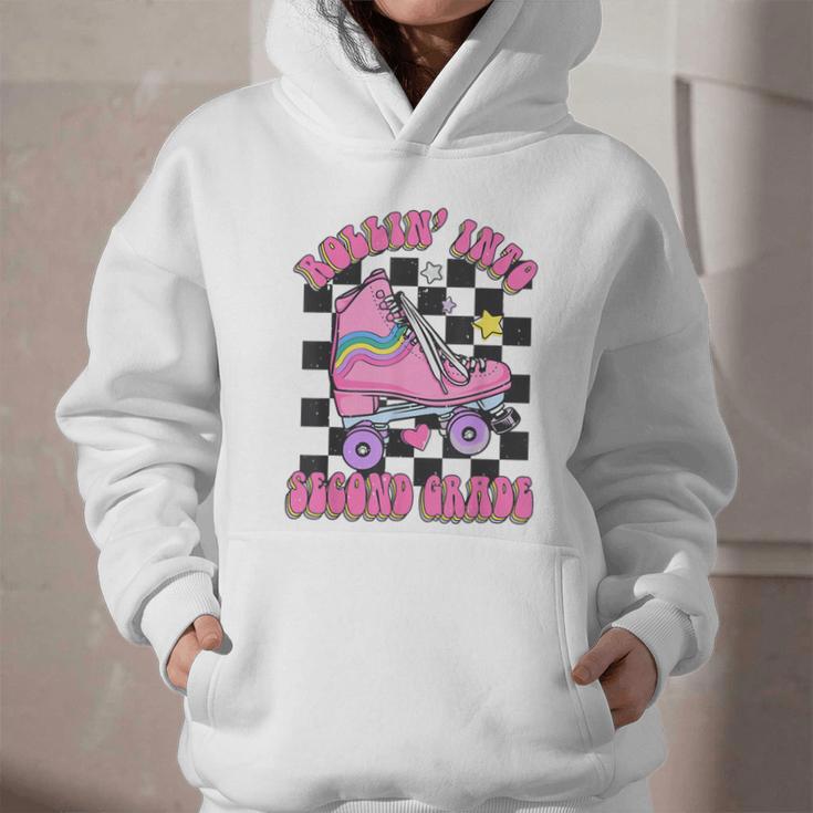Kids Back To School Skating Rollin Into Second 2nd Grade Graphic Youth Hoodie Kids Back To School Skating Rollin Into Second 2nd Grade Graphic Youth Hoodie