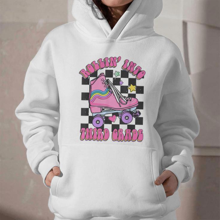 Kids Back To School Skating Rollin Into Third 3rd Grade Graphic Youth Hoodie Kids Back To School Skating Rollin Into Third 3rd Grade Graphic Youth Hoodie