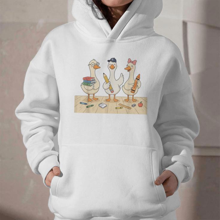 Kindergarten 1st Grade Goose Back To School Kids Graphic Youth Hoodie