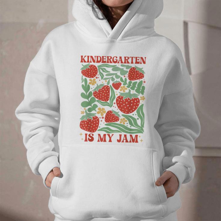 Kindergarten Is My Jam Boho Floral Strawberry Back To School Graphic Youth Hoodie Kindergarten Is My Jam Boho Floral Strawberry Back To School Graphic Youth Hoodie