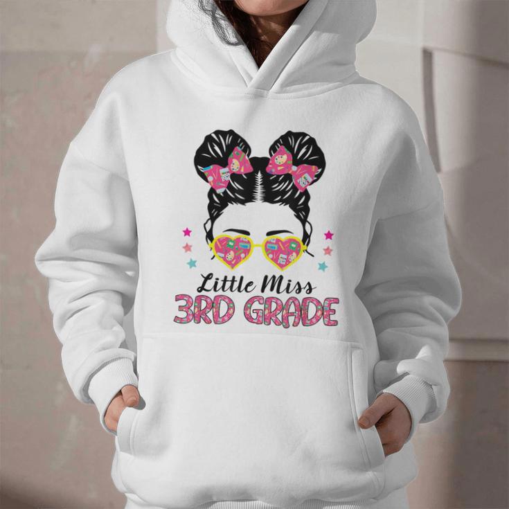 Little Miss 3rd Grade Messy Bun Back To School Graphic Youth Hoodie Little Miss 3rd Grade Messy Bun Back To School Graphic Youth Hoodie