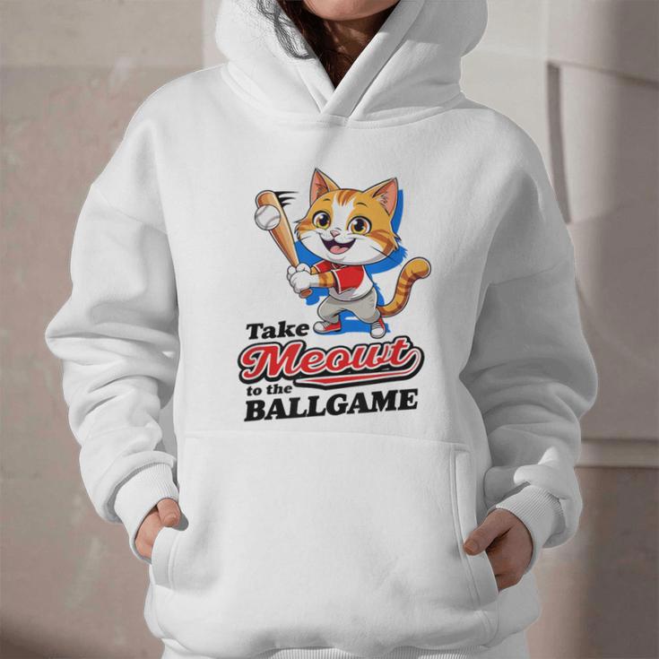 Take Meowt To The Ball Game Tee Slugger Cat Baseball Graphic Youth Hoodie