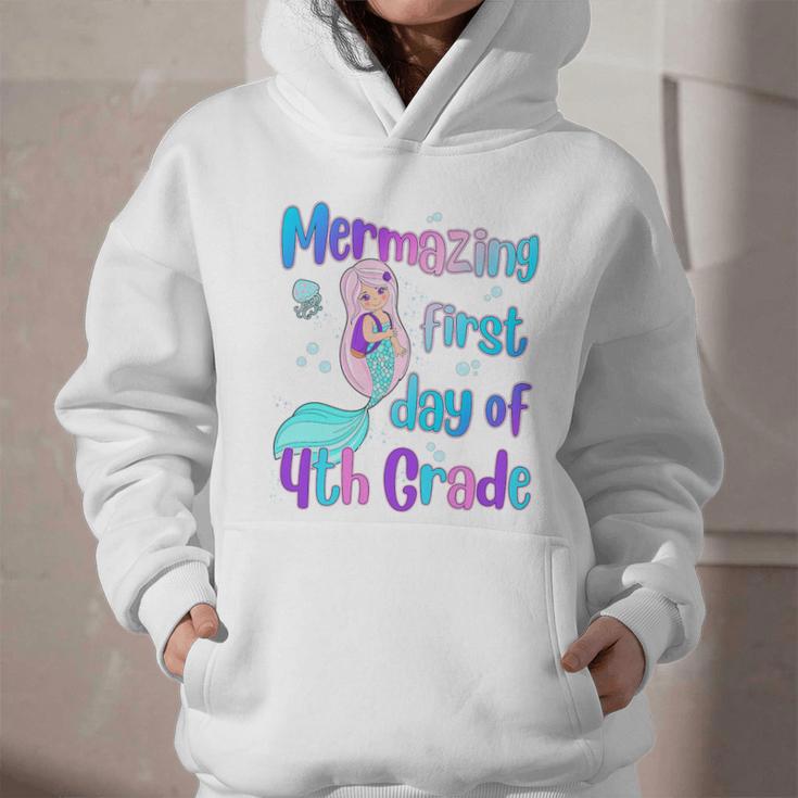 Mermazing First Day Of Fourth Grade Back To School Mermaid Premium Tri-Blend Graphic Youth Hoodie