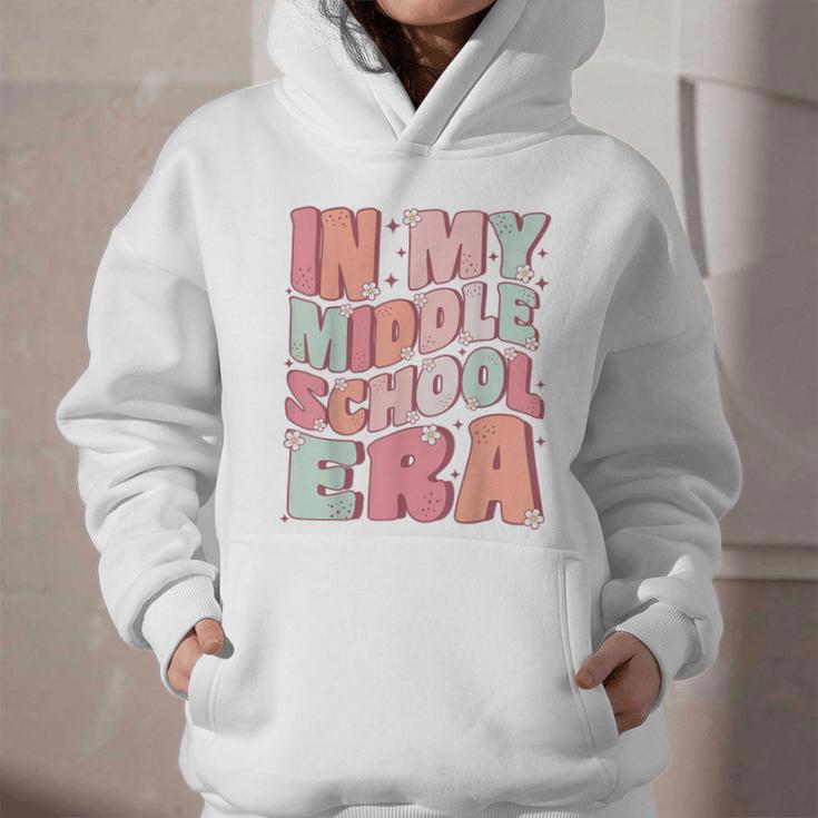 In My Middle School Era Cute Groovy First Day Back To School Graphic Youth Hoodie