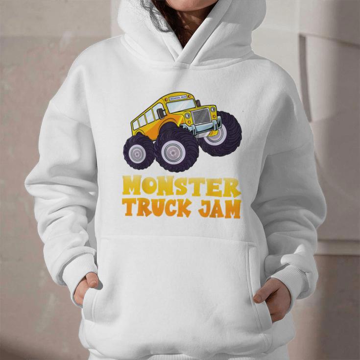 Monster Truck Jam School Bus Yellow Back To School Toddlers Graphic Youth Hoodie Monster Truck Jam School Bus Yellow Back To School Toddlers Graphic Youth Hoodie