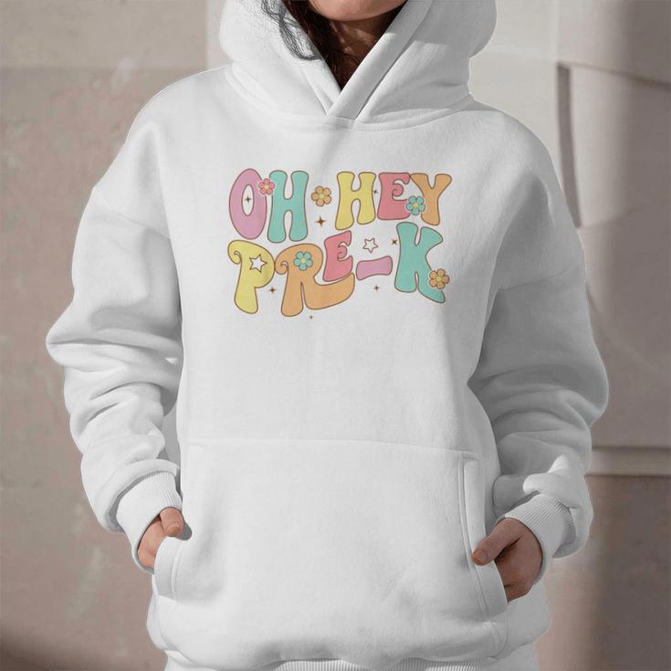 Oh Hey Pre-K Groovy Retro First Day Back To School Graphic Youth Hoodie Oh Hey Pre-K Groovy Retro First Day Back To School Graphic Youth Hoodie