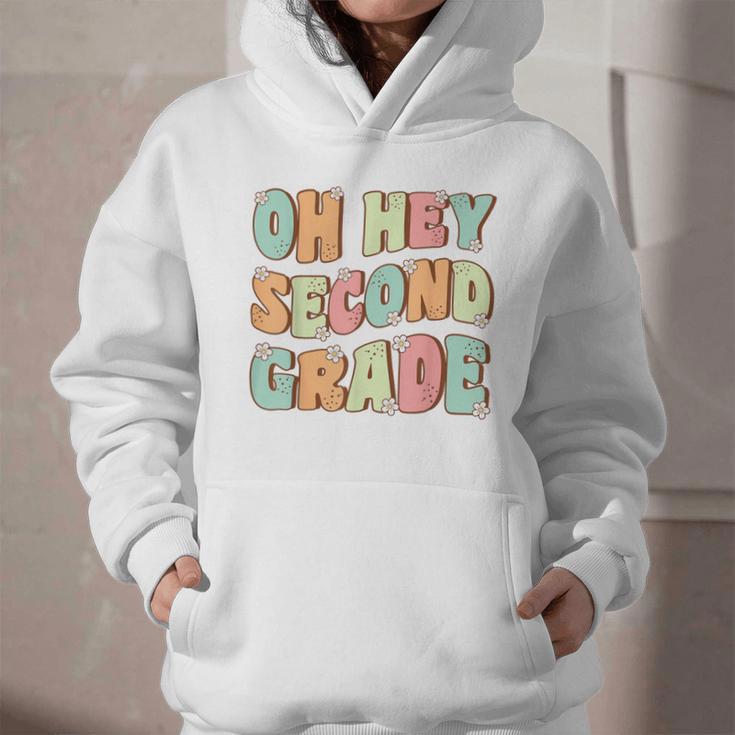 Oh Hey Second Grade Cute Groovy Back To School 2nd Grade Graphic Youth Hoodie