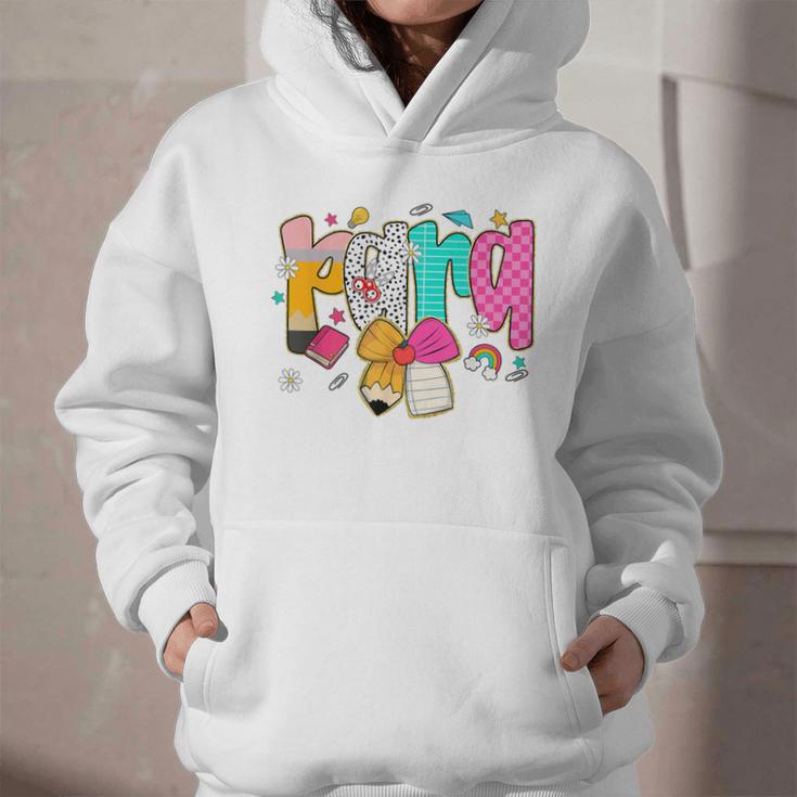 Para Paraprofessional Coquette First Day Back To School Graphic Youth Hoodie Para Paraprofessional Coquette First Day Back To School Graphic Youth Hoodie