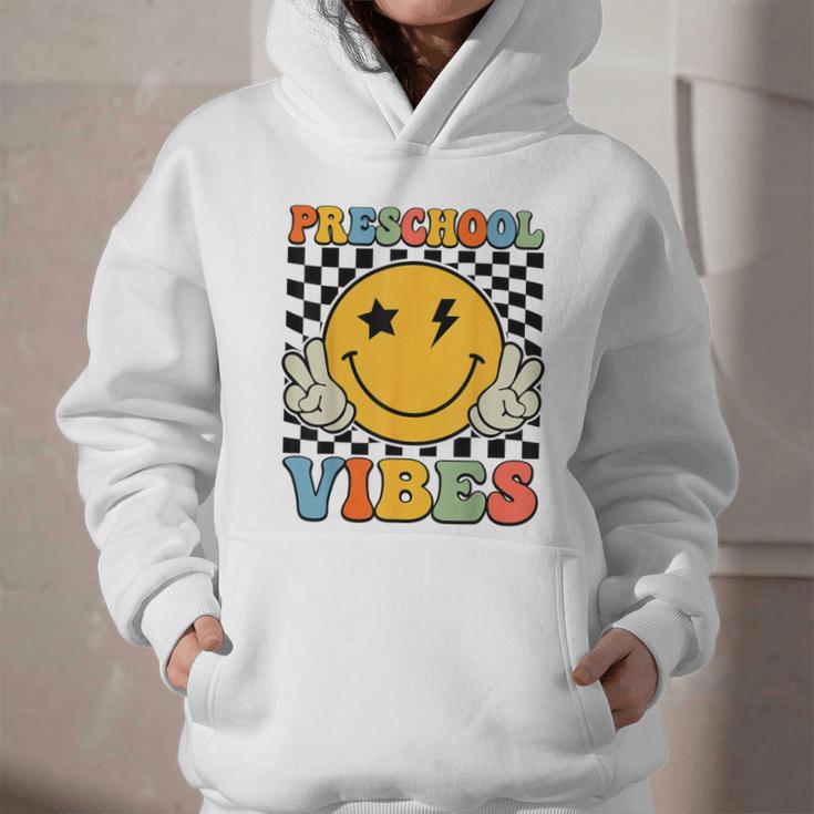 Preschool Vibes Retro Groovy Back To School Pre-K Graphic Youth Hoodie