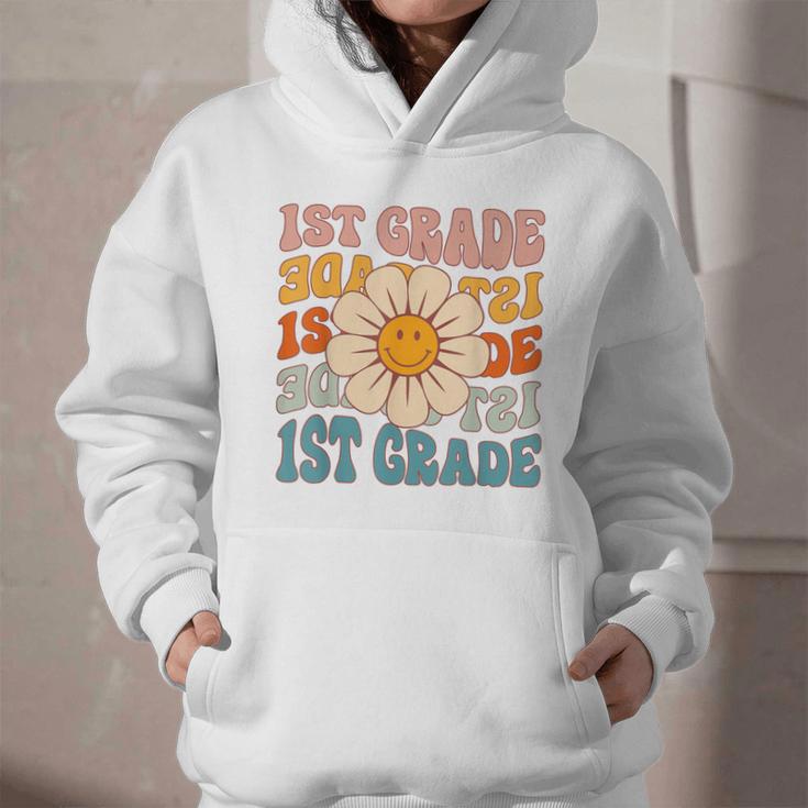 Retro 1st Grade Daisy Colorful Back To School First Grade Graphic Youth Hoodie